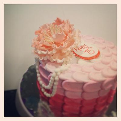 Pink Petals, Pearls and Peony - Cake by Kellie Witzke
