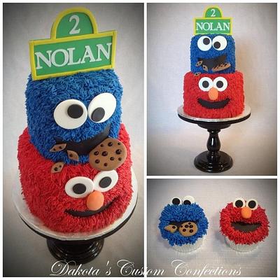Sesame Street Birthday Cake and Cupcakes - Cake by Dakota's Custom Confections