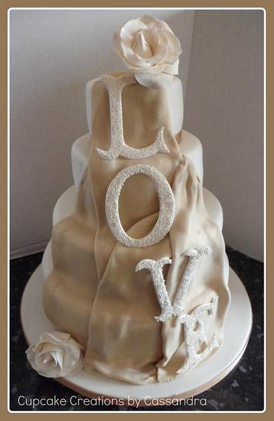 Coffee and Cream Love Wedding Cake - Cake by Cupcakecreations