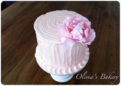 Peony Buttercream Cake - Cake by Olivia's Bakery