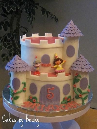 Dora the Explorer Castle Cake - Cake by Becky Pendergraft