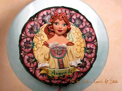 Cake tribute to Alfons Mucha Art Nouveau - Cake by Laura Ciccarese - Find Your Cake & Laura's Art Studio