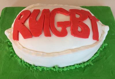 Rugby Ball cake! - Cake by Woody's Bakes