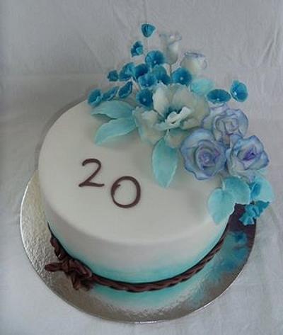 Blue cake  - Cake by LH decor