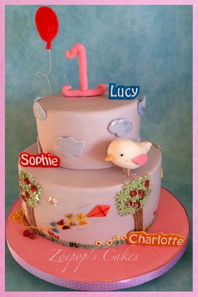 Kite and Bird First Birthday - Cake by Zoepop