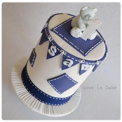 First Birthday patchwork bear - Cake by Helen Geraghty