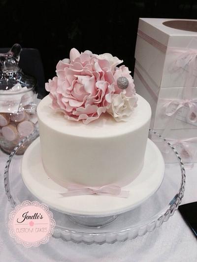 Peony and rosebud cake - Cake by Jenelle's Custom Cakes