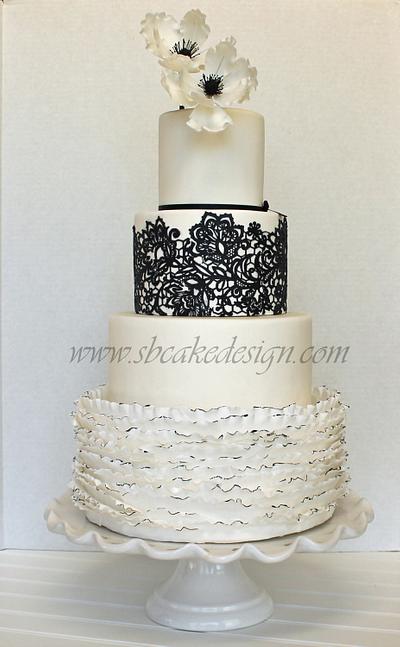 Black and White Wedding Cake - Cake by Shannon Bond Cake Design
