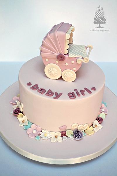 Pretty Baby Shower Cake - Cake by Angela - A Slice of Happiness