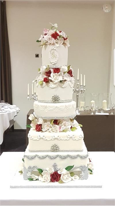 Danny & Rhian's Romantic Cake - Cake by Shree