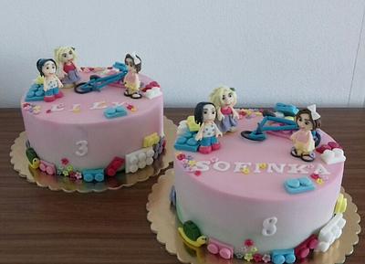 Double lego girl cake - Cake by Ellyys