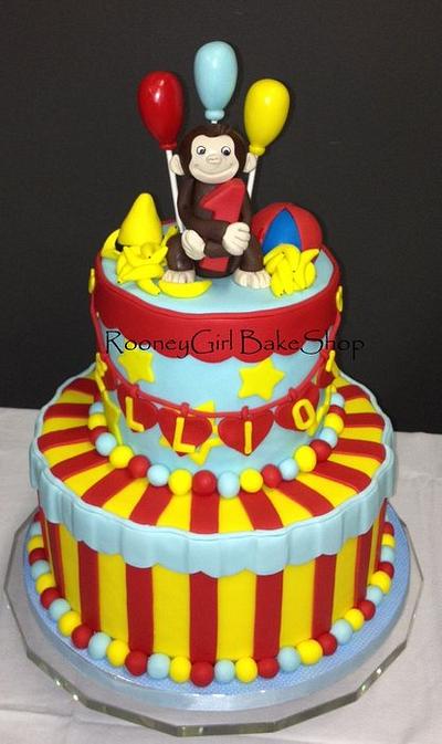 Curious George Baby's 1st Birthday  - Cake by Maria @ RooneyGirl BakeShop