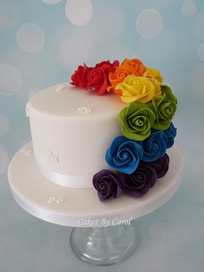 Rainbow Roses - Cake by Carol