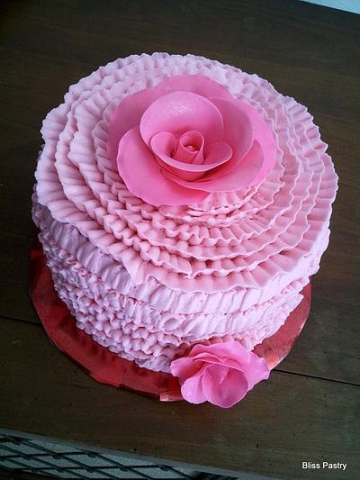 Ruffles and Roses Thank You Cake - Cake by Bliss Pastry
