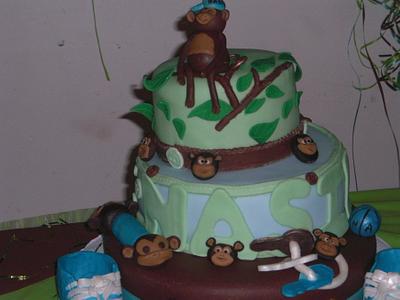 Monkey theme - Cake by kangaroocakegirl