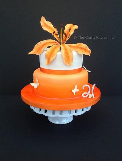 21st birthday in Orange & Ivory - Cake by The Crafty Kitchen - Sarah Garland