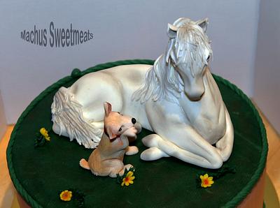 Tarta amistad entre un Caballo y un perro, cake friendship between a horse and a dog - Cake by Machus sweetmeats