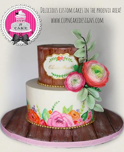 Ranunculus baby shower cake - Cake by Danielle Lechuga