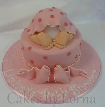 Pink Baby Shower Cake  - Cake by Cakes by Lorna