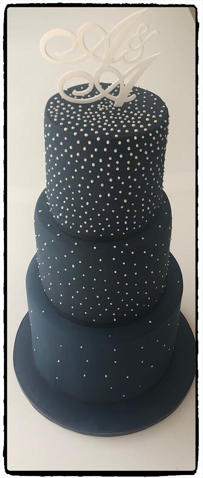 Navy wedding cake - Cake by Rhona