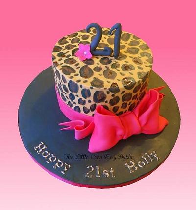 Hot pink Leopard Print 21st birthday cake - Cake by Little Cake Fairy Dublin