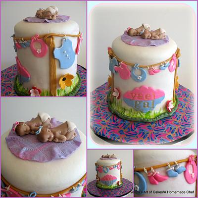Twin Baby Cakes  - Cake by Veenas Art of Cakes 