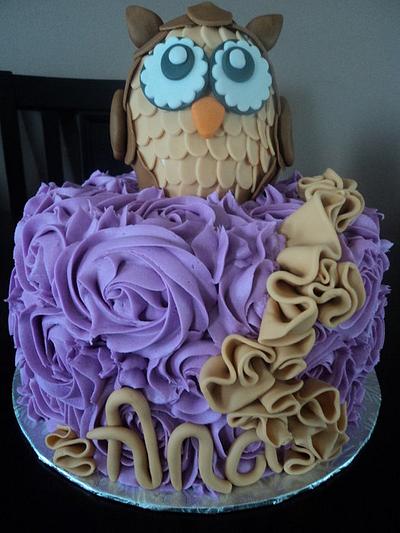 Purple Owl with Ruffles - Cake by The Cakery 