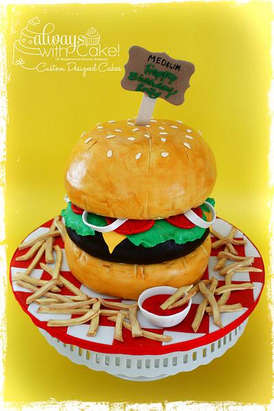 Hamburger & Fries - Cake by AlwaysWithCake