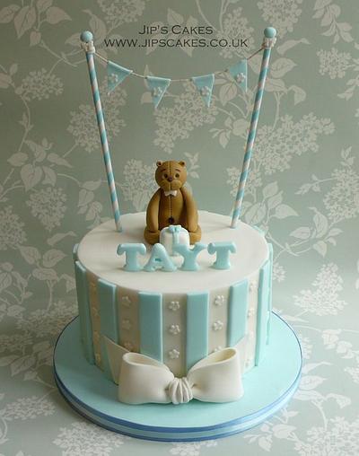Teddy Bear & Bunting Cake - Cake by Jip's Cakes