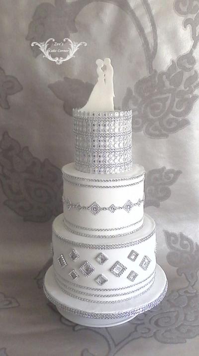 Blinged Wedding Cake  - Cake by Zaafirah Adams  - Zee's Cake Corner 