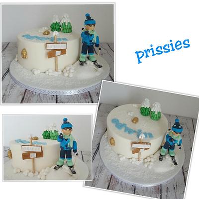Ski and snow - Cake by prissies
