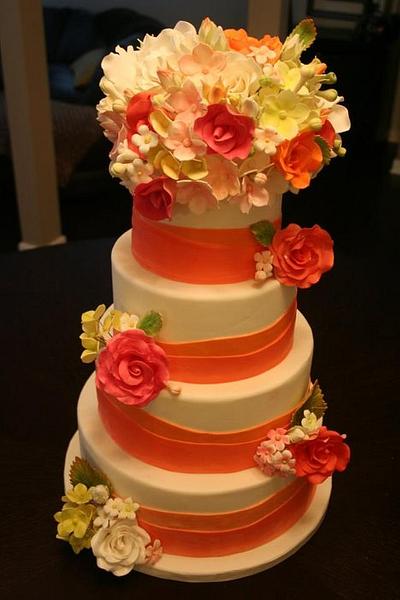 spring/summer colour wedding cake - Cake by CourtHouse Cake Company