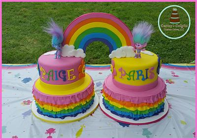 Trolls Twins Birthday Cake - Cake by Anshalica Miles -Destiny's Delights Custom Cakes