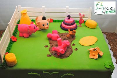 Piggies At Play Cake - Cake by Tracy