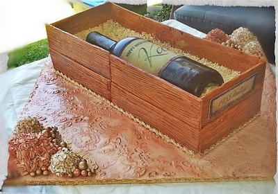1950 Style wine bottle - Cake by Katrina's Cupn Cakes