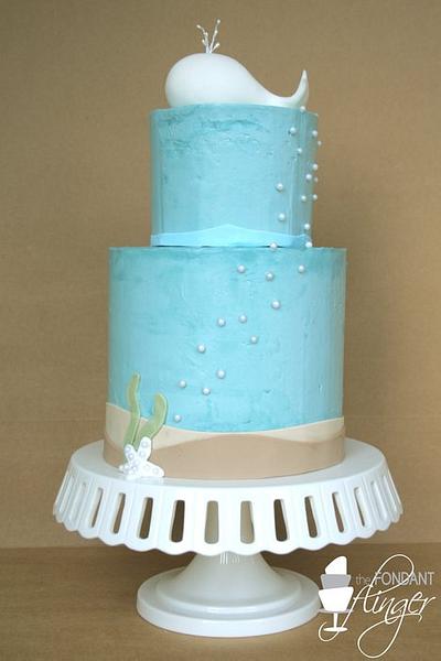 White Whale Baby Boy Shower Cake - Cake by Rachel Skvaril