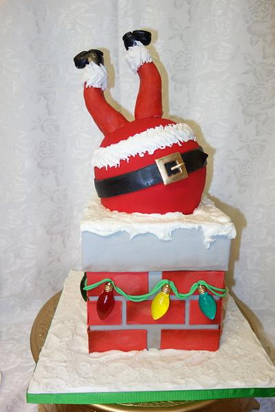 Santa stuck in chimney - Cake by Patricia M