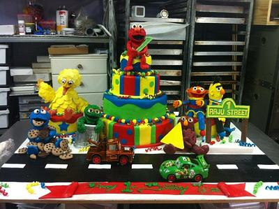Elmo set cake - Cake by Cake11