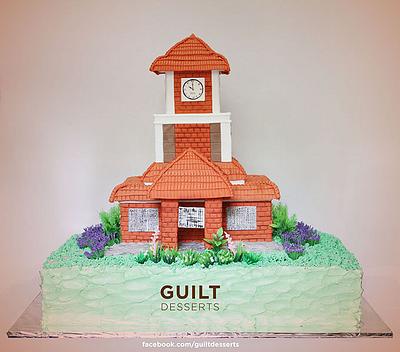 School - Clock Tower - Cake by Guilt Desserts