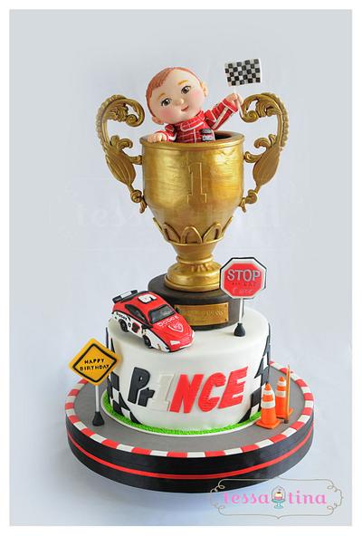 Trophy Car Race Cake - Cake by tessatinacakes