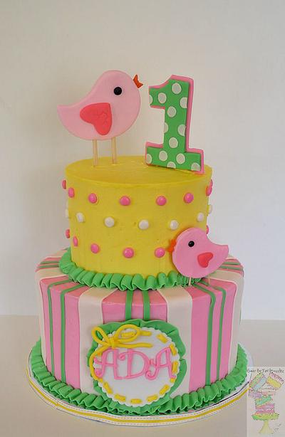Spring Theme First Birthday Cake!  - Cake by Yari 