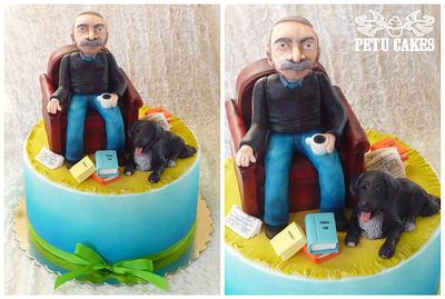 Old man in sofa with his dog - Cake by Petra Krátká (Petu Cakes)