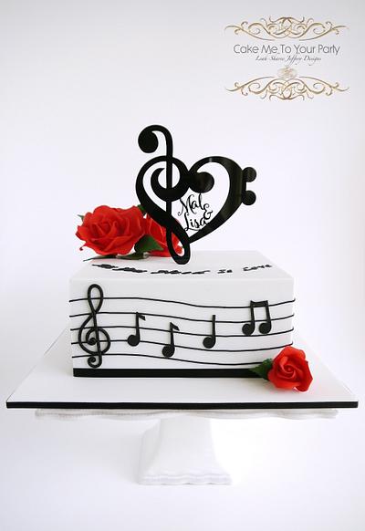 Musical Cake (engagement) - Cake by Leah Jeffery- Cake Me To Your Party