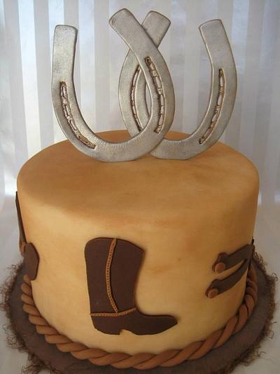 Cowboy Up Grooms Cake - Cake by Molly Steffens