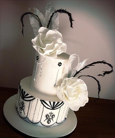 1920's style black and white cake - Cake by Claire Ratcliffe