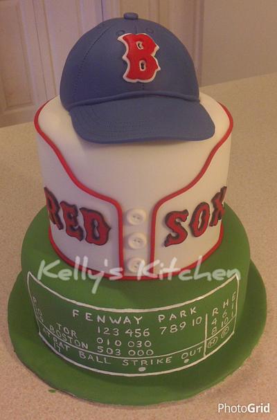 Red Sox birthday cake - Cake by Kelly Stevens