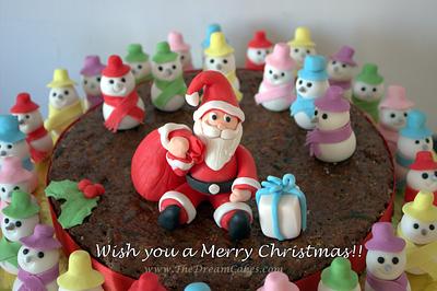 Merry Christmas Santa and Snowmen!  - Cake by Ashwini Sarabhai