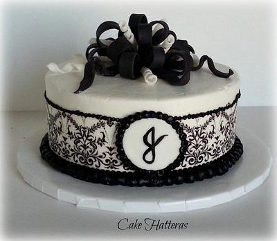 Black and White Birthday Cake - Cake by Donna Tokazowski- Cake Hatteras, Martinsburg WV