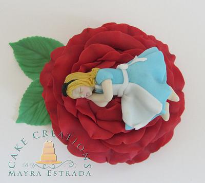 Alice in Wonderland Topper - Cake by Cake Creations by ME - Mayra Estrada