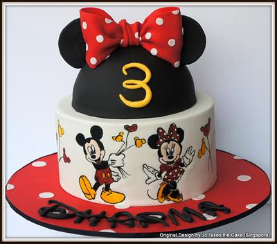 Hand painted Mickey and Minnie - Cake by Jo Finlayson (Jo Takes the Cake)